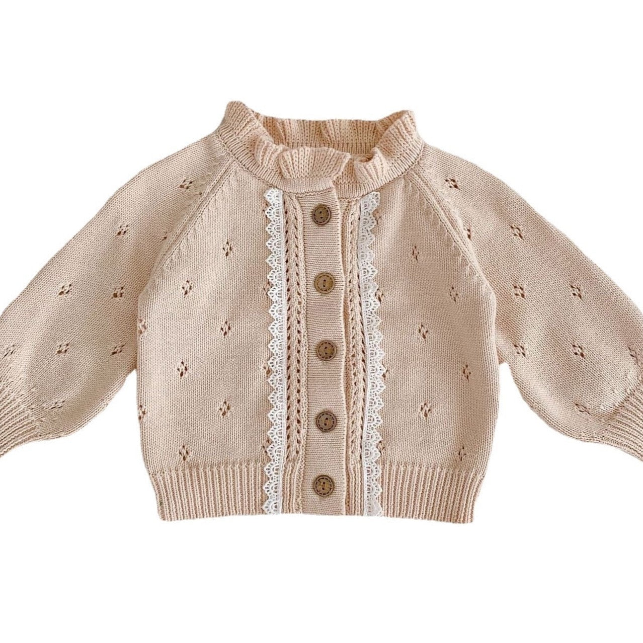 Boho Didot Gebreid Vest met kanten details. Comme deux Enfants