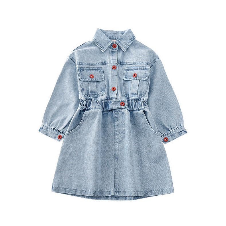 Denim Jurk met lange mouwen Comme deux Enfants
