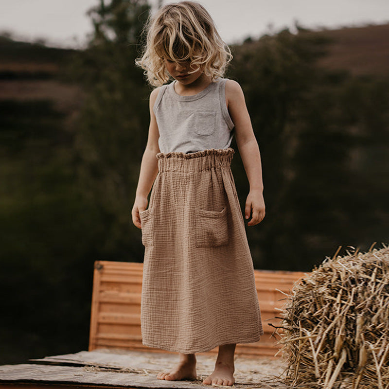 Mousseline Rok enkellengte Comme deux Enfants