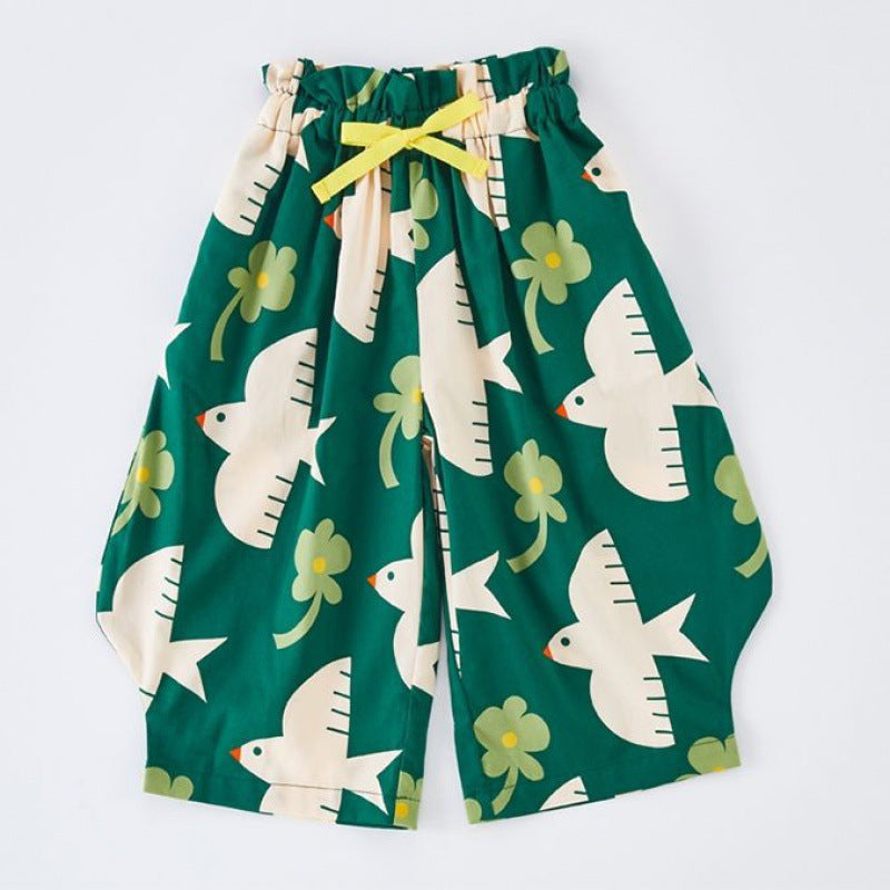 Pippa Pompidou wijde broek all over print Comme deux Enfants