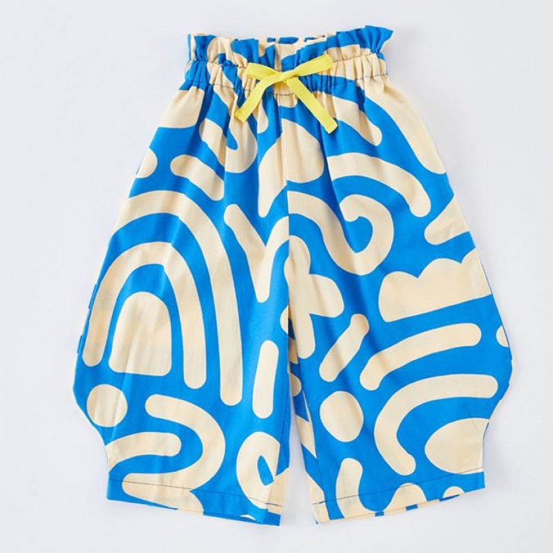 Pippa Pompidou wijde broek all over print Comme deux Enfants