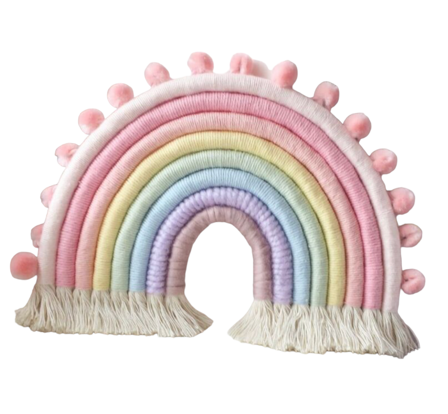 Katoenen macramé regenboog