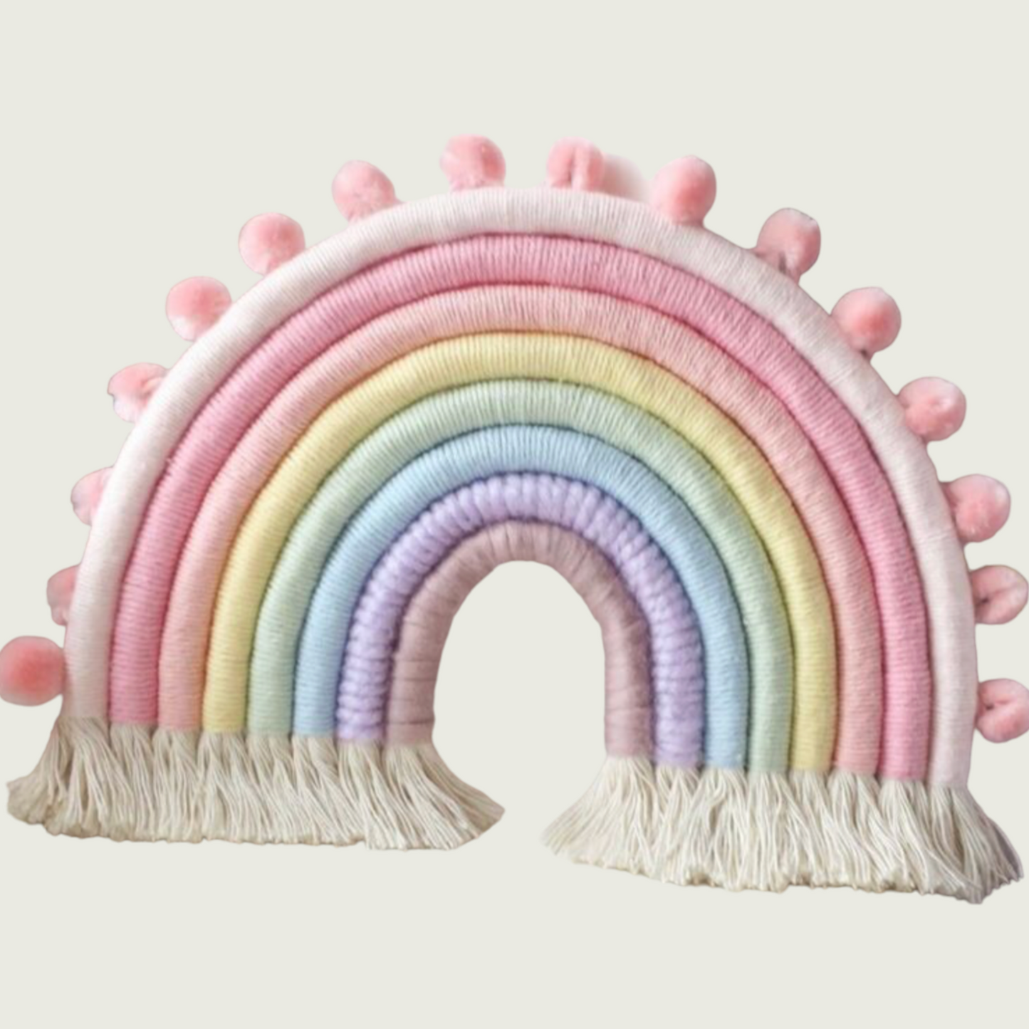 Katoenen macramé regenboog