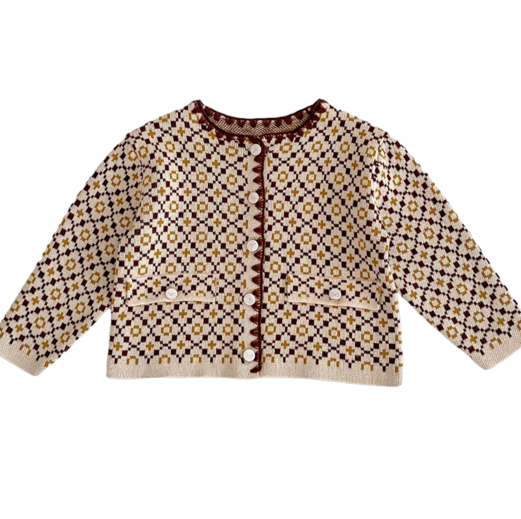 Vintage Look Gebreide Cardigan Comme deux Enfants