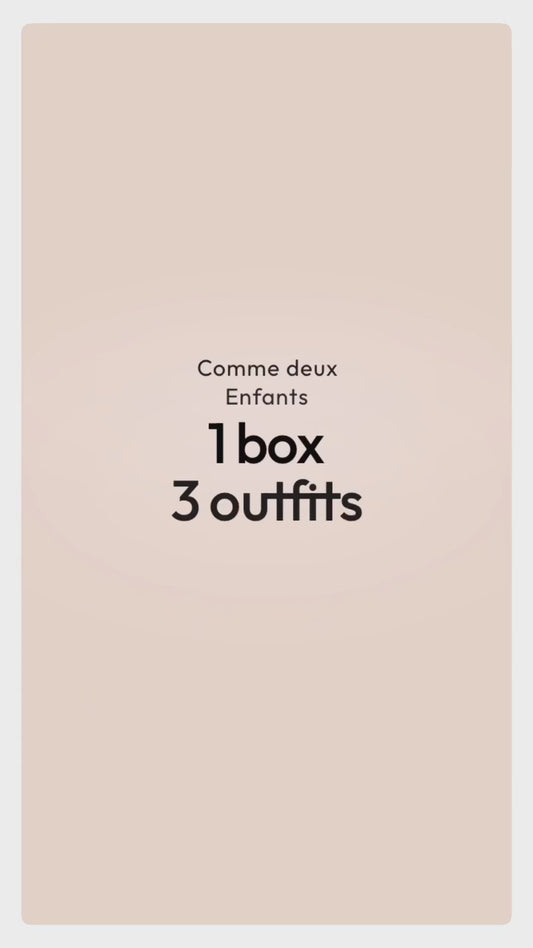 comme deux Enfants | 1 box 3 outfits |de kledingbox voor kindjes van 0 tot 5 | gestileerde outfits. | houd alleen wat je wilt |  gratis verzending & makkelijk retour | comme deux enfants outfit box promo video 